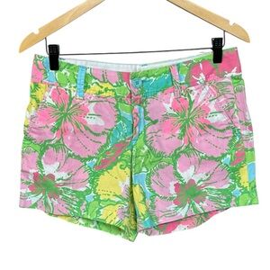 Lilly Pulitzer Callahan Shorts Hotty Pink Hibiscus Stroll Size 4